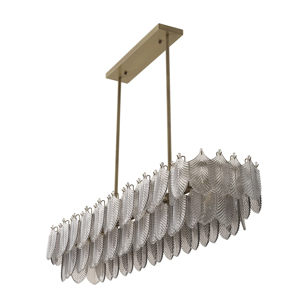 Eichholtz Verbier Rectangular Chandelier In Light Brushed Brass 2 Eichholtz Verbier Rectangular Chandelier In Light Brushed Brass - Image 2