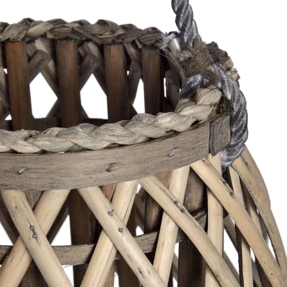 Hill Interiors Wicker Bulbous Lantern 6 Hill Interiors Wicker Bulbous Lantern - Image 6