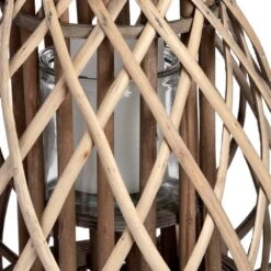 Hill Interiors Wicker Bulbous Lantern 8 Hill Interiors Wicker Bulbous Lantern -Best Home Decor Store 18727 a