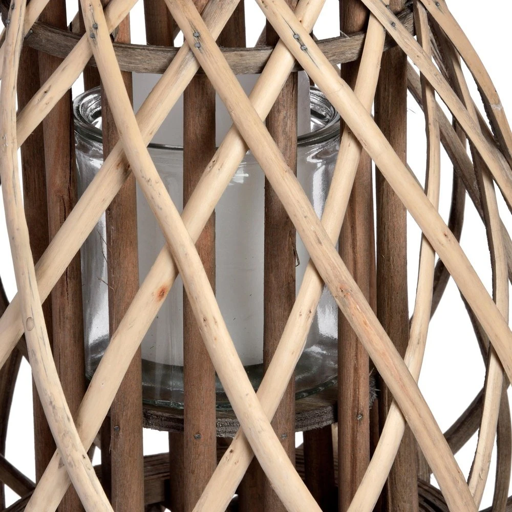 Hill Interiors Wicker Bulbous Lantern 3 Hill Interiors Wicker Bulbous Lantern - Image 3