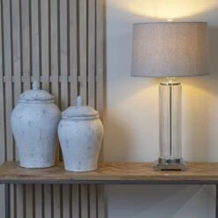 Hill Interiors Bloomville Ginger Jar In Stone -Best Home Decor Store 20730 c