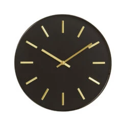 Premier® Olivia's Soft Industrial Collection - Vitas Metal Wall Clock In Black & Gold