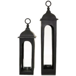 Hill Interiors Farrah Collection Cast Tall Loop Top Lantern In Black 8 Hill Interiors Farrah Collection Cast Tall Loop Top Lantern In Black -Best Home Decor Store 22566 03