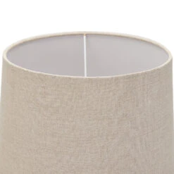 Hill Interiors Delaney Natural Wash Candlestick Lamp With Linen Shade -Best Home Decor Store 22668 02