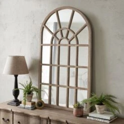 Hill Interiors Copgrove Collection Arched Paned Wall Mirror -Best Home Decor Store 22688 c