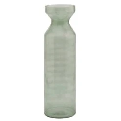 Hill Interiors Smoked Glass Fluted Vase In Sage
