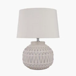 Olivia's Arnia Texture Ceramic Table Lamp In Warm White