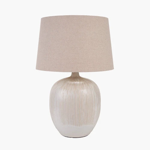 Olivia's Tanya Textured Ceramic Table Lamp In Natural And Cream 1 Olivia's Tanya Textured Ceramic Table Lamp In Natural And Cream