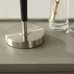 Olivia's Melanie Metal Table Lamp In Brushed Silver And Matt Black -Best Home Decor Store 30 803 C zz z01