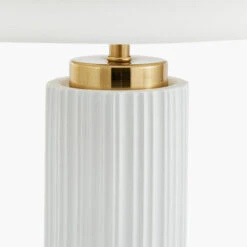 Olivia's Kirsty Textured Ceramic And Metal Table Lamp In White & Gold -Best Home Decor Store 30 812 C E