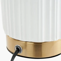 Olivia's Kirsty Textured Ceramic And Metal Table Lamp In White & Gold -Best Home Decor Store 30 812 C H