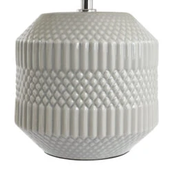 Olivia's Terrie Geo Textured Ceramic Table Lamp In Grey -Best Home Decor Store 30 817 C zz 007