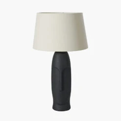Rushmore Conan Textured Ceramic Table Lamp With Face Detail In Black