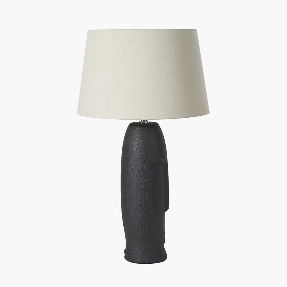 Rushmore Conan Textured Ceramic Table Lamp With Face Detail In Black 2 Rushmore Conan Textured Ceramic Table Lamp With Face Detail In Black - Image 2
