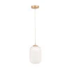 Olivia's Kara Ribbed Glass Pendant In White & Gold | Outlet