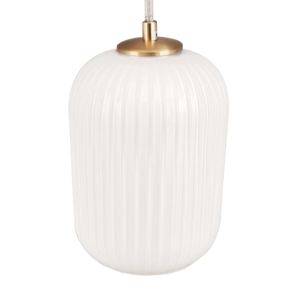 Olivia's Kara Ribbed Glass Pendant In White & Gold | Outlet 3 Olivia's Kara Ribbed Glass Pendant In White & Gold | Outlet - Image 3
