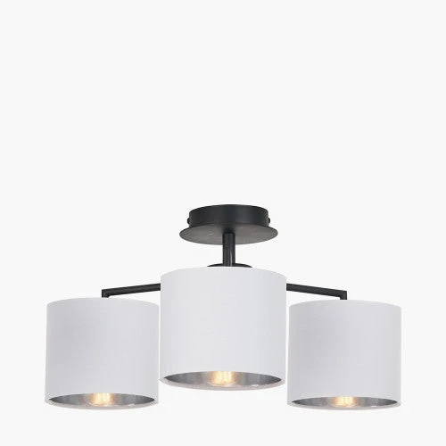 Olivia's Eliana Matt Black & Ivory 3 Light Pendant 1 Olivia's Eliana Matt Black & Ivory 3 Light Pendant