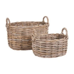 Olivia'a Set Of 2 Kobi Oval Baskets In Grey -Best Home Decor Store 44 656 zz 001