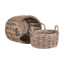 Olivia'a Set Of 2 Kobi Oval Baskets In Grey -Best Home Decor Store 44 656 zz 002
