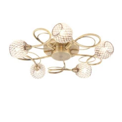 Olivia's Adalee 5 Ceiling Light Antique Brass