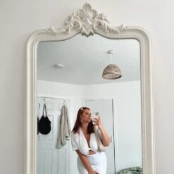 Gallery Interiors Cagney Mirror In White -Best Home Decor Store 5056315929333