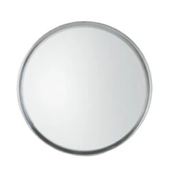 Gallery Interiors Harvey Round Mirror In Silver