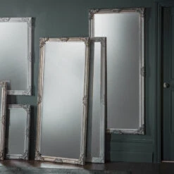 Gallery Interiors Fiennes Leaner Mirror Antique White