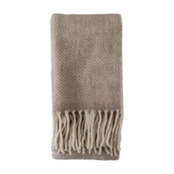 Gallery Interiors Wool Throw In Taupe