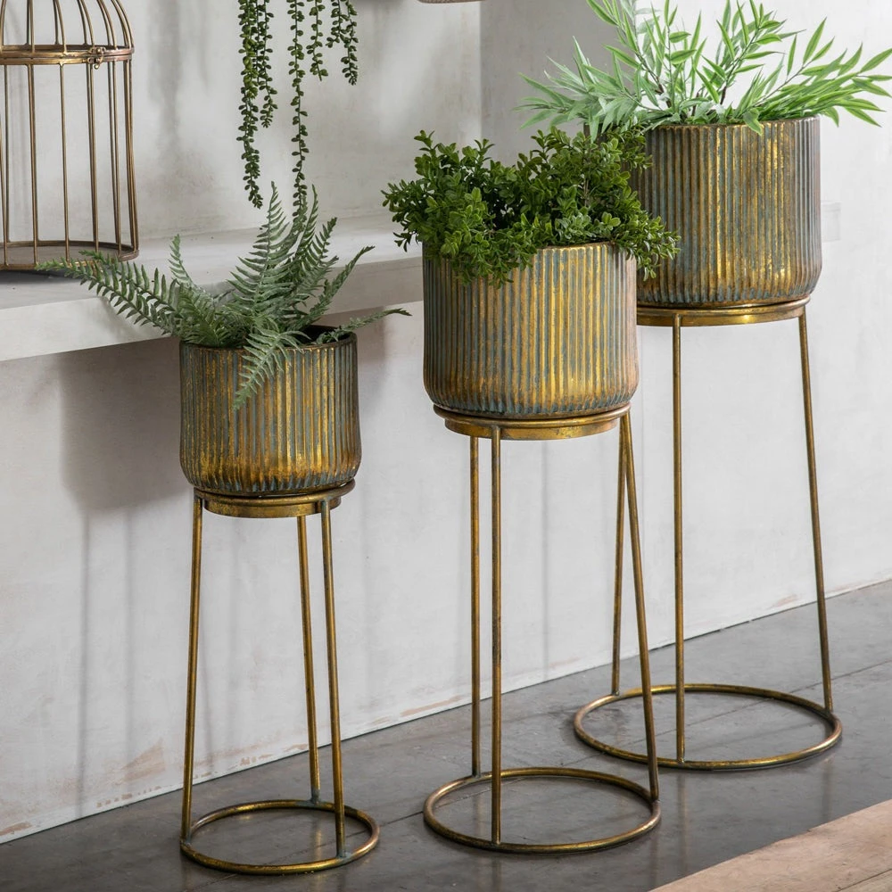 Gallery Interiors Set Of 3 Everill Planter Verdigris/Bronze | Outlet 5 Gallery Interiors Set Of 3 Everill Planter Verdigris/Bronze | Outlet - Image 5