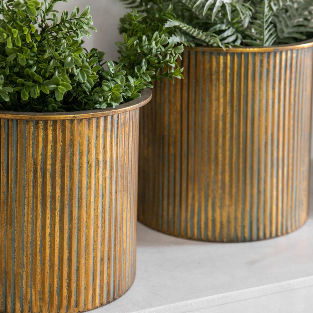 Gallery Interiors Set Of 3 Everill Planter Verdigris/Bronze | Outlet 3 Gallery Interiors Set Of 3 Everill Planter Verdigris/Bronze | Outlet - Image 3