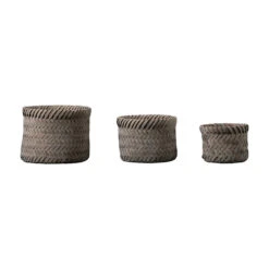Gallery Interiors Set Of 3 Charlbury Basket Grey