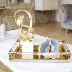 Premier® Olivia's Luxe Collection - Gold And Acrylic Tray -Best Home Decor Store 5505721 1000x1000px 1