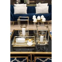Premier® Olivia's Luxe Collection - Gold And Acrylic Tray -Best Home Decor Store 5505721 liv 02
