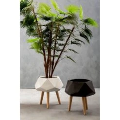 Olivia's Daniel Planter Multifaceted Black | Outlet -Best Home Decor Store 5505782 liv 03 33fc0fb7 bf4e 4f07 9a06 732529cedac1