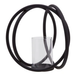 PremierĀ® Olivia's Abi Matt Black Medium Candle Holder