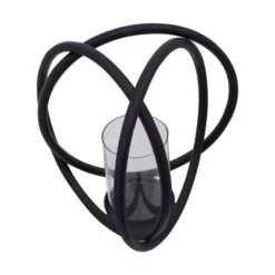 Premier® Olivia's Abi Matt Black Medium Candle Holder -Best Home Decor Store 5505897 04
