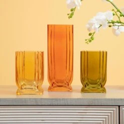 Premier® Olivia's Eden Large Glass Vase In Orange -Best Home Decor Store 5506246 liv 01