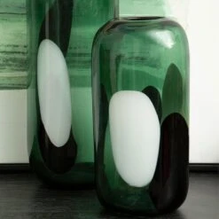 Premier® Olivia's Hannah Large Glass Vase In Green & Black & White -Best Home Decor Store 5506326 liv 01