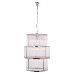 Premier® Olivia's Salsa 3 Tier Drum Chandelier Nickel Finish