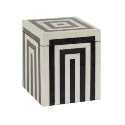 Premier® Olivia's Donall Small Square Striped Trinket Box In Black & White