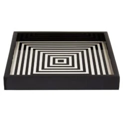 Premier® Olivia's Donall Square Striped Tray In Black & White