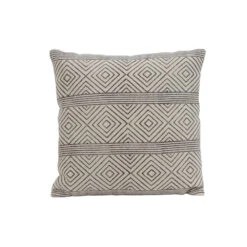 Light & Living Damili Rhombus Print Square Cushion Black White