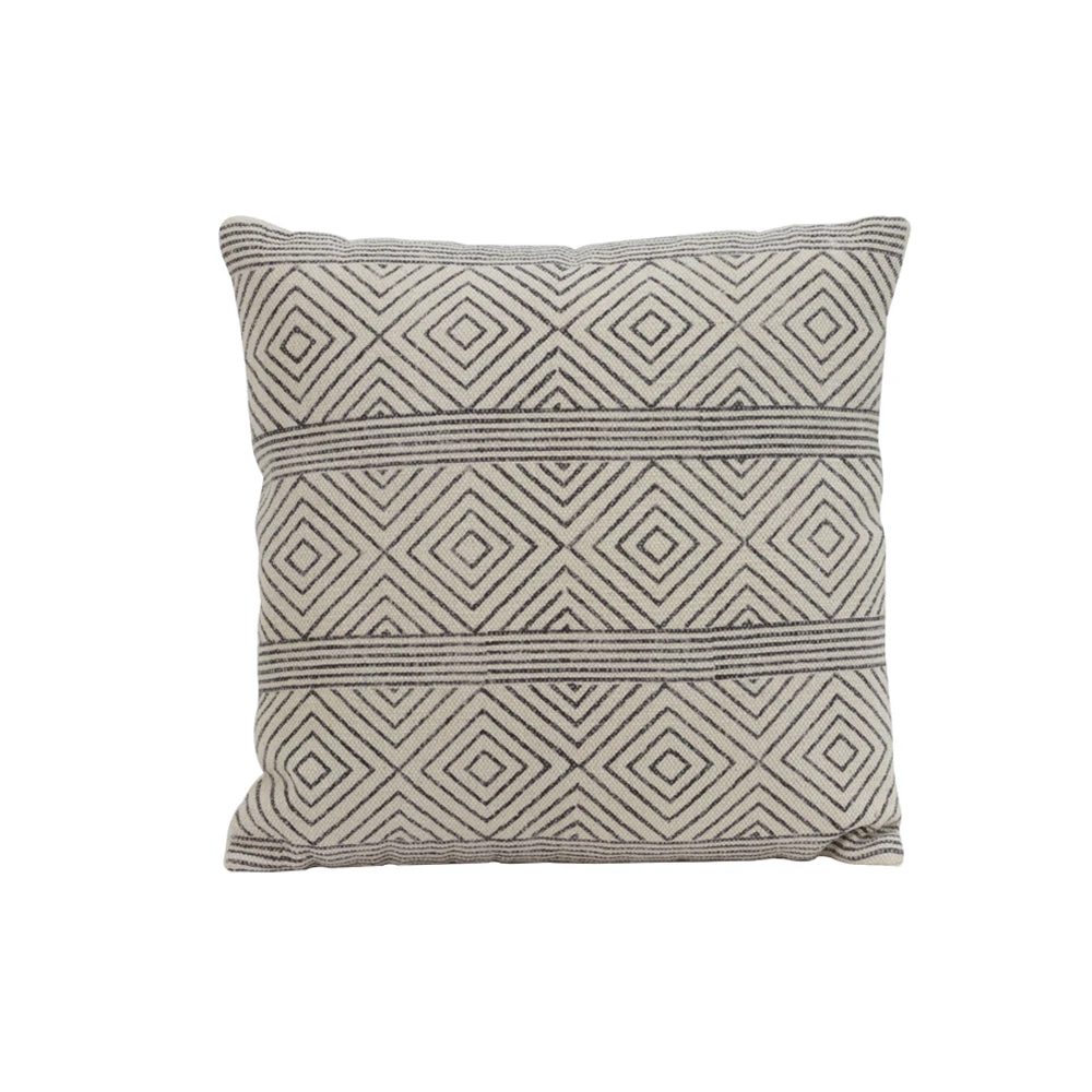 Light & Living Damili Rhombus Print Square Cushion Black White 1 Light & Living Damili Rhombus Print Square Cushion Black White
