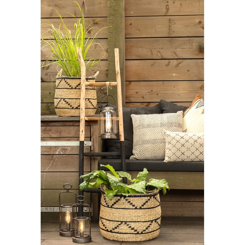 Light & Living Damili Rhombus Print Square Cushion Black White 4 Light & Living Damili Rhombus Print Square Cushion Black White - Image 4