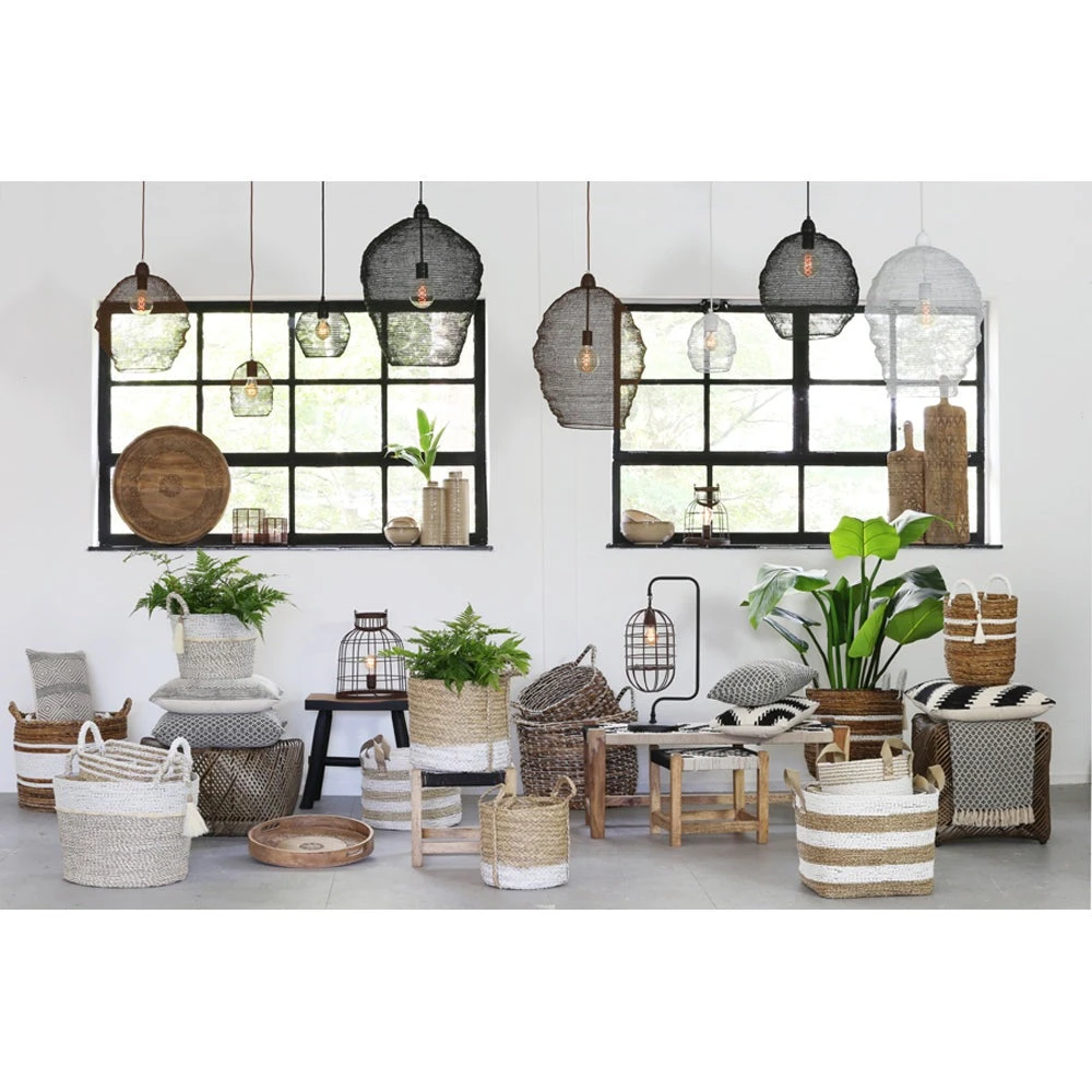 Light & Living Damili Rhombus Print Square Cushion Black White 5 Light & Living Damili Rhombus Print Square Cushion Black White - Image 5