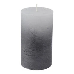 Libra Interiors White Pillar Candle With Metallic Black Ombre Base 10X20 Cm | Outlet