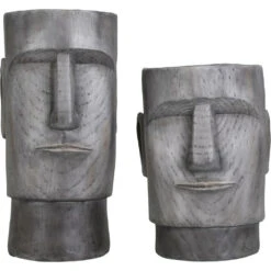 Libra Interiors Small Easter Island Head Planter 9 Libra Interiors Small Easter Island Head Planter -Best Home Decor Store 703621 G