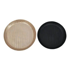 Libra Interiors Herringbone Graphite Round Platter -Best Home Decor Store 704191 06