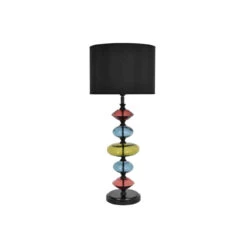 Libra Interiors Eva Table Lamp In Ebony Black And Green Glass (Base Only) -Best Home Decor Store 704266 02
