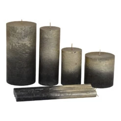 Libra Interiors Set Of 4 Black And Gold Ombre Dinner Candles -Best Home Decor Store 704684 04